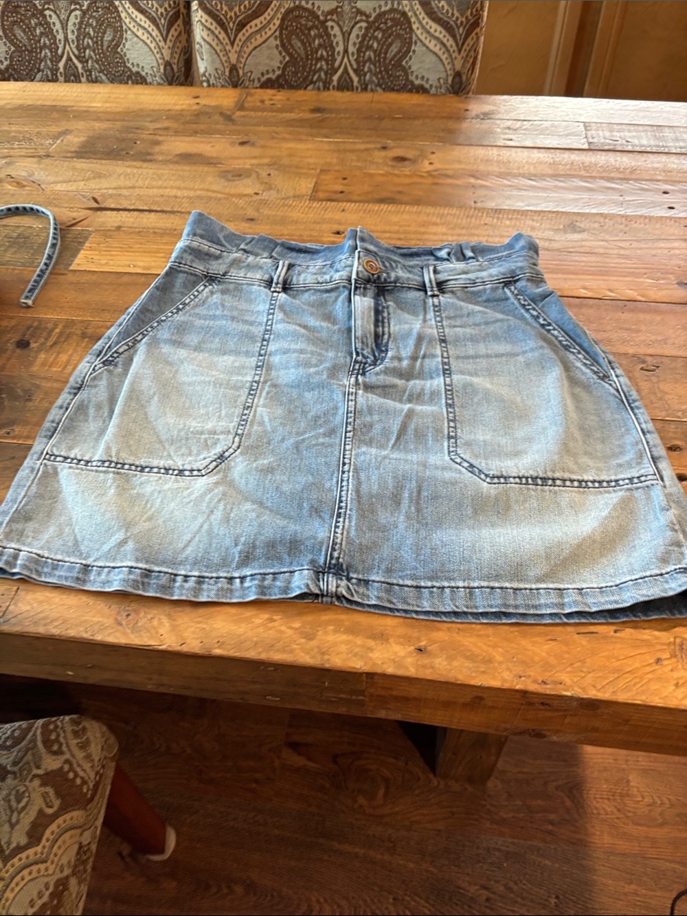 Zara Light Blue Denim Mini Skirt - Classic Casual